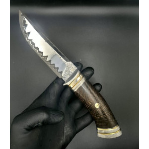 СІРИЙ КАРДИНАЛ ніж ручної роботи майстра Павла Гончаренка, Ді69мп в ламінаті з нержавіючої сталі, 63 HRC. Photo 3